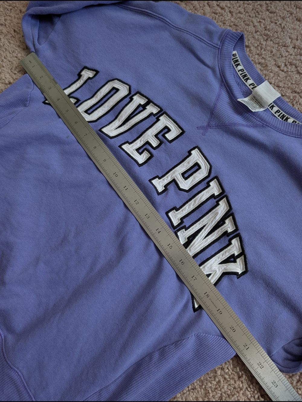 PINK Victoria's Secret Womens Lavender Purple LOVE PINK Crewneck Sweatshirt XS - Picture 9 of 11
